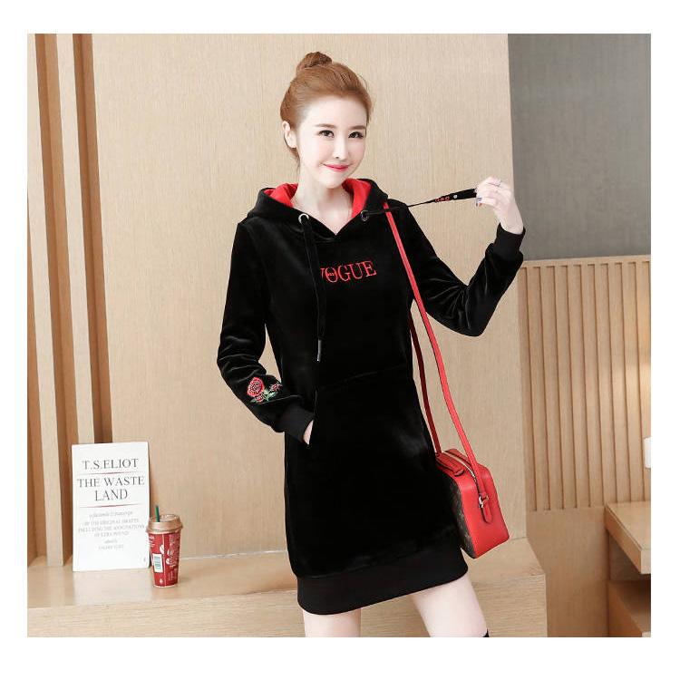Winter Woman's Loose Sweatshirt Long sleeve Hooded clothes Wild Large size Casual coat keep warm