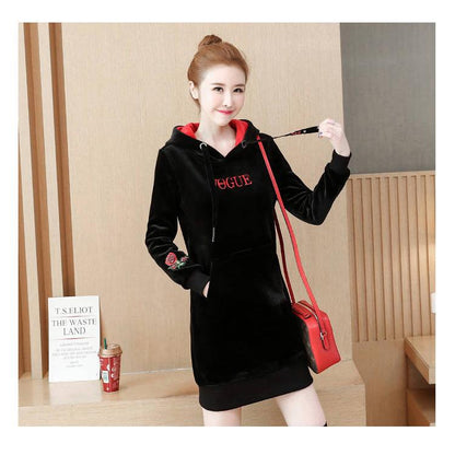 Winter Woman's Loose Sweatshirt Long sleeve Hooded clothes Wild Large size Casual coat keep warm