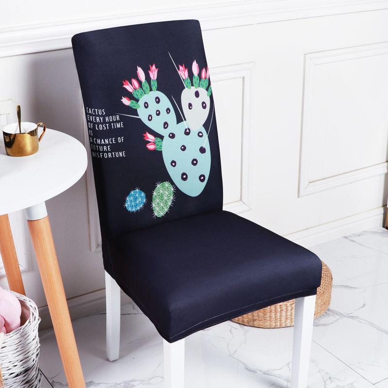 2/4/6pcs Printed Dining Chair Cover Stretch Anti-dirty Elastic Seat Cover Used for Wedding Party Home Kitchen Dining Room Office Living Room
