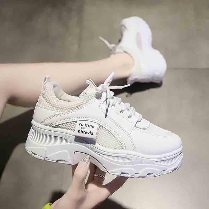 BrandPlus Size 35-40 Summer Women Mesh Sneakers Girls Breathable Deodorant Running Basketball Shoes Shockproof Non-slip Ins Shoes
