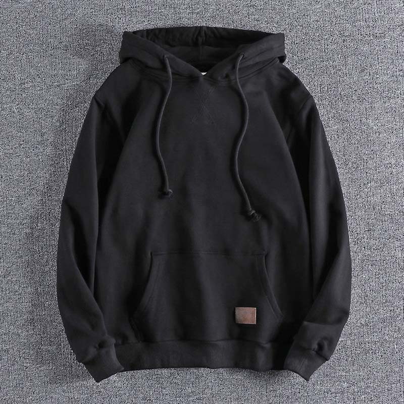 2021 New Plus Velvet Hooded Coat Europe and American Autumn and Winter Men's Casual Hoodie