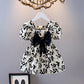Girls Princess Dress Summer Thin Children's Bow Puff Sleeves Sweet Waist Dress Cute Two-Wear A-line Skirt