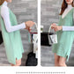 Autumn and Winter Long Knitted Sweater Loose V-neck Versatile Dress Casual Solid Color Women's Vest Dress