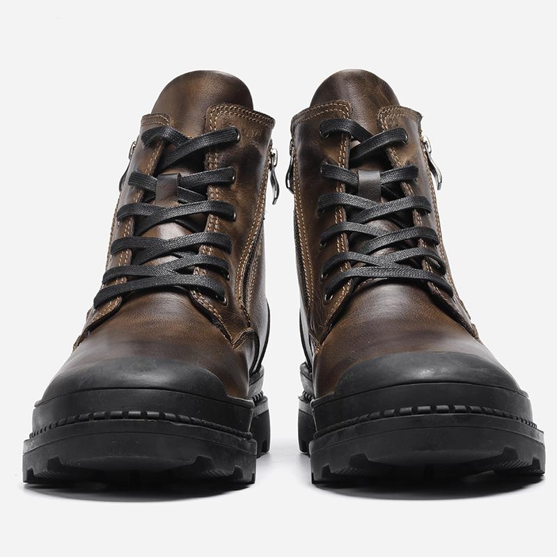 Natural Cowhide Men's Boots Handmade Retro Men's Leather Boots Leather Men's Shoes