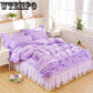 Bedroom Home Kits Bedding Cotton Winter Soft Solid Color Bed Skirt Set