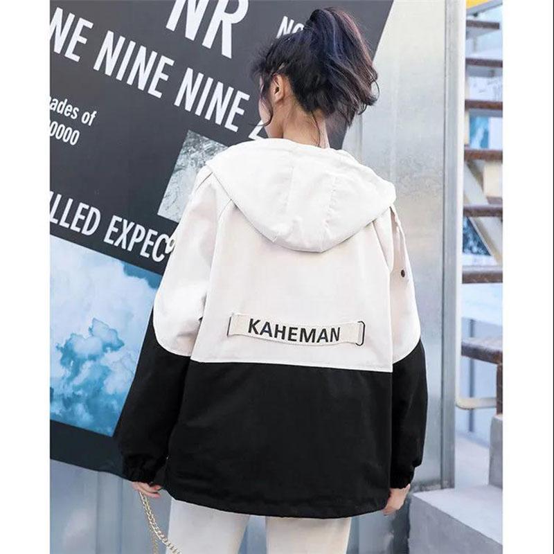 Spring and Autumn Loose All-match Zipper Shirt Hooded Temperament Western Style Tooling Jacket Jacket Women