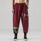 Chinese Style Linen Cotton Casual Pants Embroidery Tooling Bloomers Male Hip-hop Retro Style Tang Suit