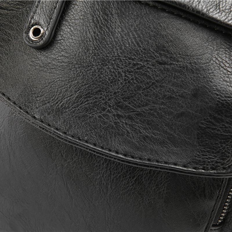 Business Briefcase Men Black Leather Large-capacity Anti-theft Shoulder Computer Mobile Phone Bag