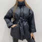 Casual Collected Waisted Parkas Women Fashion Simple Coats Women Elegant Spring Stand Collar Cotton Jackets Female Ladies