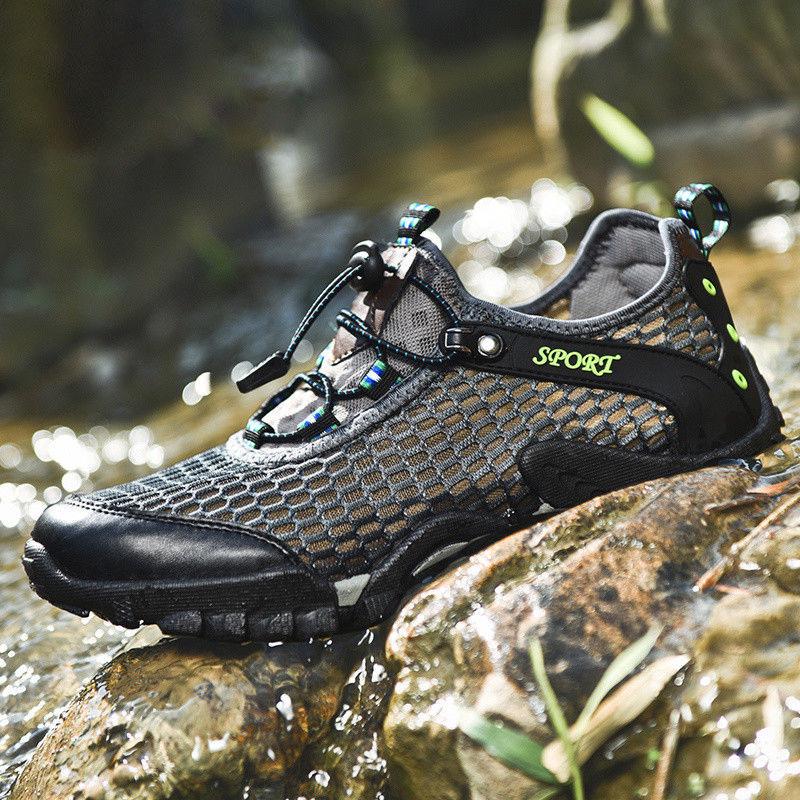 Summer Breathable Mesh Shoes Men 'S Shoes Outdoor Hiking Net Shoes Hollow Casual Shoes Hiking Shoes Hole Shoes