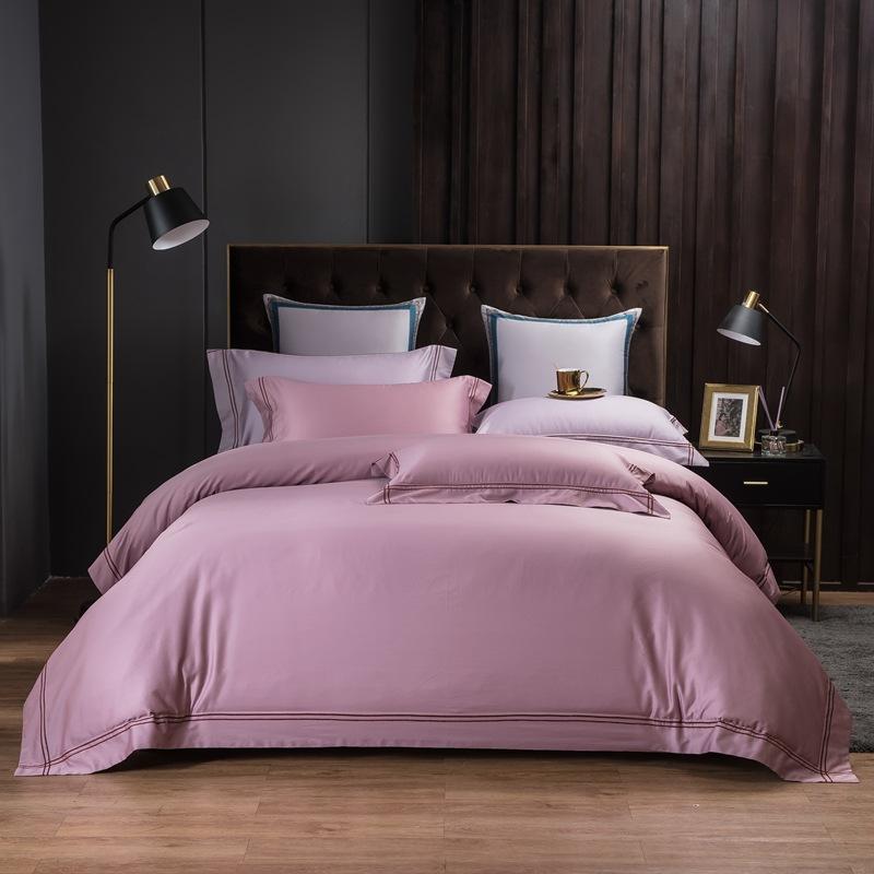 4pcs/set Pure Cotton Milled Cotton 4-piece Set Bed Sheet Quilt Cover Pillowcase 4-piece Set Twin Queen King Size