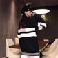 Color Matching Half Turtleneck Female Autumn and Winter Loose Embroidery Thick Knit Coat