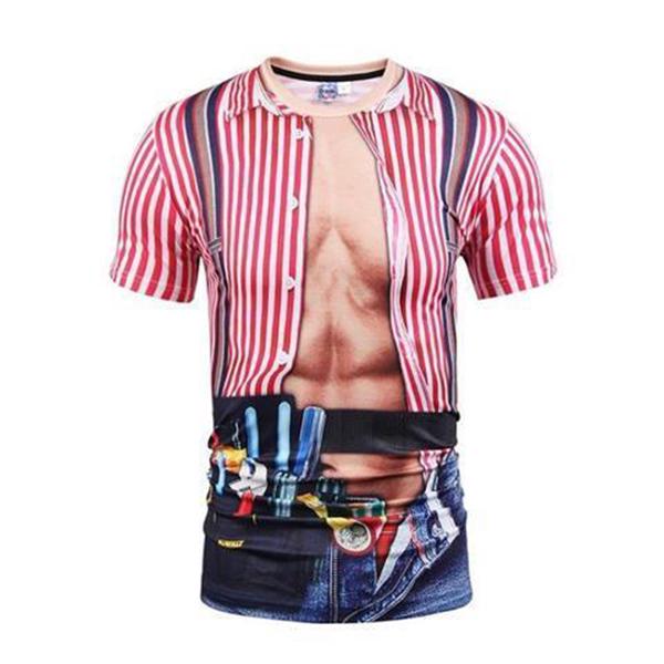T-shirt top 3D stereo T-shirt half-sleeved clothes summer men's round neck short sleeve