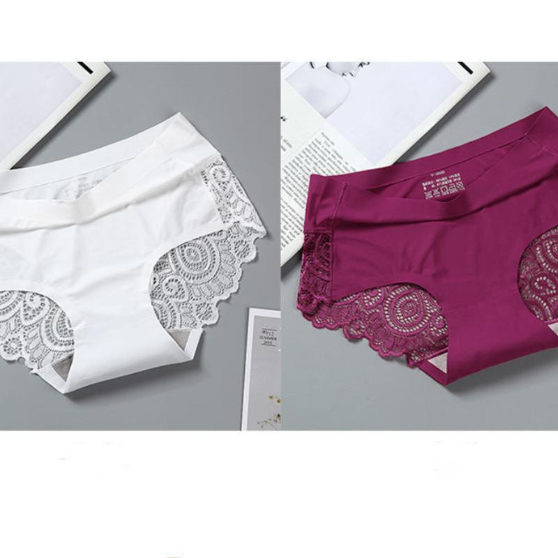 2Pcs/lot Seamless Women Hollow Out Panties Set Underwear Comfort Lace Briefs Low Rise Female Soft Lady