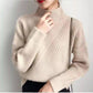 Casual Thick Autumn Winter Half Turtleneck Oversize Sweater Pullover Women Thickened Warm Chic Female Loose Knitted Basic Sweaters Pull