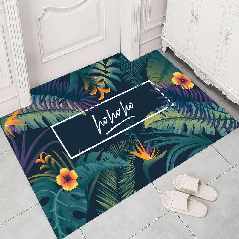 European Style Retro Floor Mats Entrance Door Entrance Living Room Dining Kitchen Non-slip Absorbent Floor Mats Custom Carpet