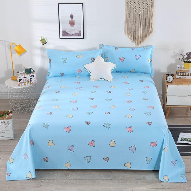 Cotton Three-piece Set One-piece Bed Sheet Two Pillowcases Cotton Can Not Afford The Ball Double Bed Single Twill Skin-friendly Fine Coarse Cloth