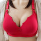 Ladies Large Size Push Up Adjustable Soft Thin Mould Cup Bra Breathable Comfortable Back Button Ruffle Design Bra Bra
