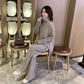 2pcs/set  Two Piece Set Pullover Sweater Tracksuit Women Elastic High Waist Knit Wide Leg Pants Women Suit 2 Piece Set  Winter Outfits