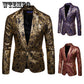 Gilding Print Men's Costume Men's Stage Show  Blazer Party