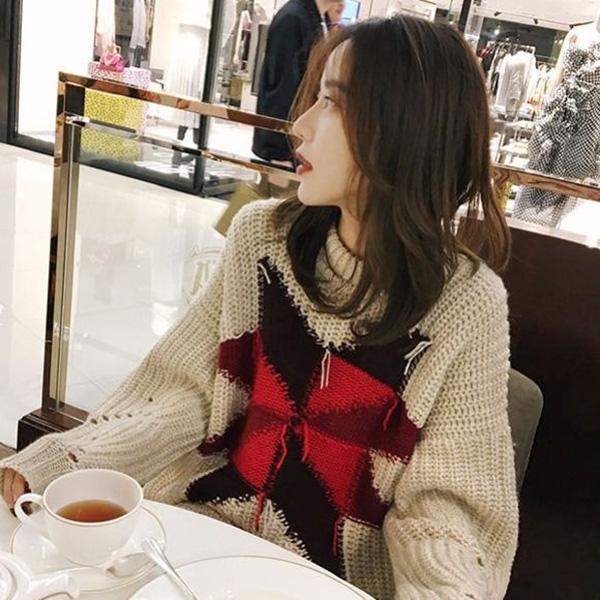 Autumn and Winter Casual Star Sweater Women Loose Hedging Open Air Long Coat Knitted Fashion Top
