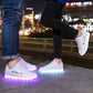 Men and Women Sports Shoes Waterproof Rechargeable Colorful Luminous Shoes Casual Sports Shoes Couples Small White Shoes Fluorescent Luminous Shoes