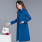 Autumn Winter Coat Jacket  Women Overcoat Wool Coat Long Green Slim Blend Clothes Outerwear