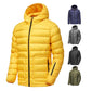 Men's Autumn and Winter Ultralight Classic Down Jacket Thick Warm Hooded Jacket Parka Casual Windproof Down Jacket