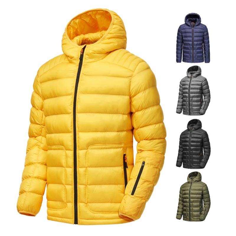 Men's Autumn and Winter Ultralight Classic Down Jacket Thick Warm Hooded Jacket Parka Casual Windproof Down Jacket