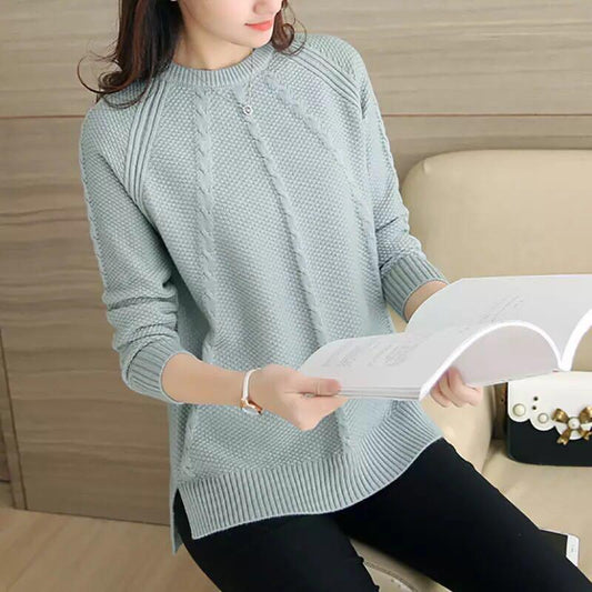 Knitted Sweater Fashion Long Sweaters Tops Women's Casual Crochet Turtlenecks