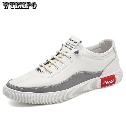 Men's Leather Casual Shoes Fashion Breathable Sports Shoes Fashion Flat Shoes Comfortable Breathable Running Shoes