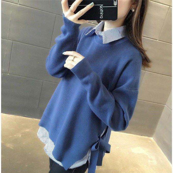 Autumn and Winter Women All -Match Long Sleeve Thick Knitted Wild Sweater Tops