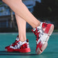 36-46 Men Sneakers Graffiti Basketball Shoes Shockproof Lightweight Breathable Leather Running Shoes