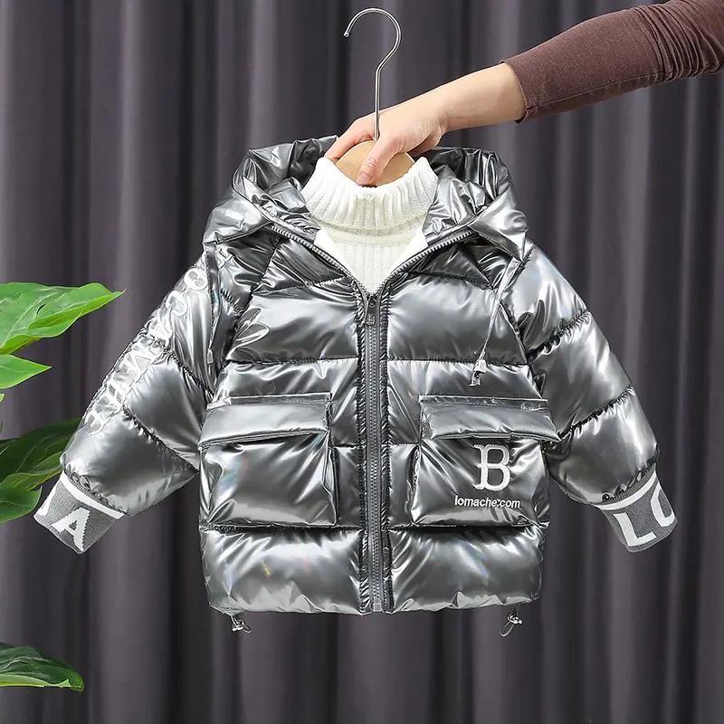 Boy's Cotton-padded Jacket Winter Children's Down Jacket Children's Baby Plus Velvet, Thickened Western Style Leather Padded Jackets