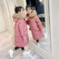 Girls' Warm Winter Padded Jacket Korean Style Padded Coat Children's Mid-length Down Quilted Jacket