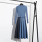 Spring and Autumn Dress Women 2021 All-match Slimming Base Dress Mid-length Fake Two-piece Knitted Dress