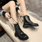 Waterproof Non-Slip Flat Ankle  Boots Women Plus Velvet Winter Boots Ladies Leather Snow Boots Female Martens Boots