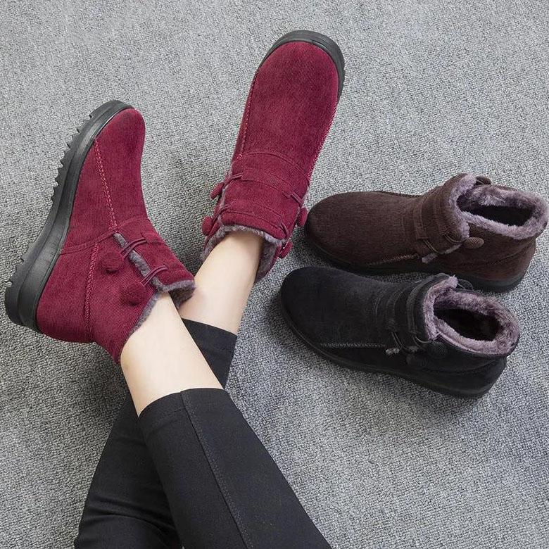 Women's Winter Cloth Shoes Plus Velvet Thick Warm Snow Boots Non-slip Wear-resistant Mother's Cotton Boots
