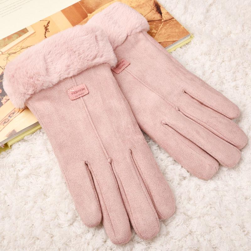 Winter Warm gloves Half-finger gloves Woman fashion gloves Plush Cotton gloves Windproof gloves