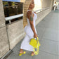 Spring and Summer Sling Dress Slim Sexy Long Dress Low-cut Solid Color Standard Size High Elasticity