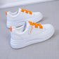 White Shoes Women's Sports and Leisure All-match Increase Velcro Women's Shoes Korean Students Thick-soled Shoes Women
