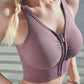 Women's Zipper Bra Sports Underwear Running Shockproof Gym Fitness Bra Anti-sagging Beauty Back Yoga Vest Breast Bra Push Up Bra Top Wearable Vest