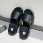 Size35-40 Summer Women Leather Slippers Bohemian Beach Waterproof Slippers Wedge Platform Crystal Letter Sandals Outdoor High Heels