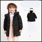 Children's Windproof Mid-length Girls' Warm Down Jacket Thickened Fur Collar Winter Coat