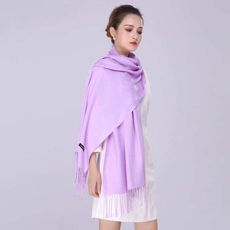 Pure Color Faux Cashmere Scarf Shawl Dual-use Wild Thick Long Section Ladies Warm Knitted Big Scarf Soft Fabric Temperament Shawl