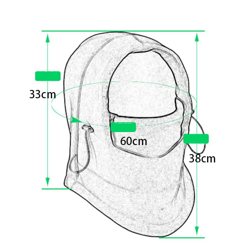 Winter Outdoor Riding Wind Cap with Fleece Cap Fleece Hood CS Hat Face Mask Thickened Warm Ski Cap Mask