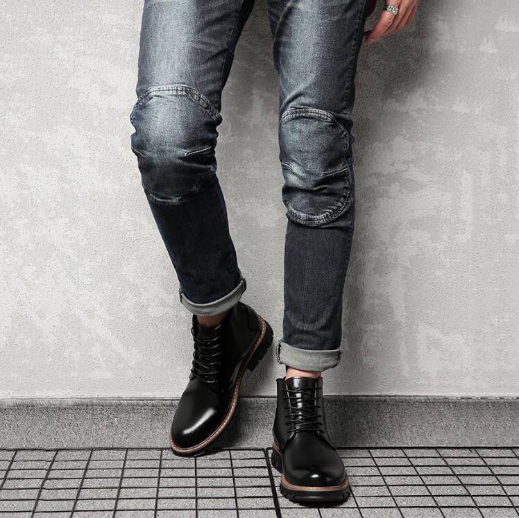 Martin Boots Men's British Style Retro High-top Shoes Autumn Men's Leather Shoes Casual Shoes