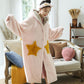 Pajamas Women Autumn and Winter Coral Fleece Stars Long Style Can Be Worn Outside Flannel Plus Size Nightgown Women Winter Night Skirt Home Service