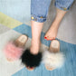 Fur Furry Slide Sweet Feather Thick Bottom Beach Female Sandals Hair Flip Flops Women Home Slippers Indoor Soft