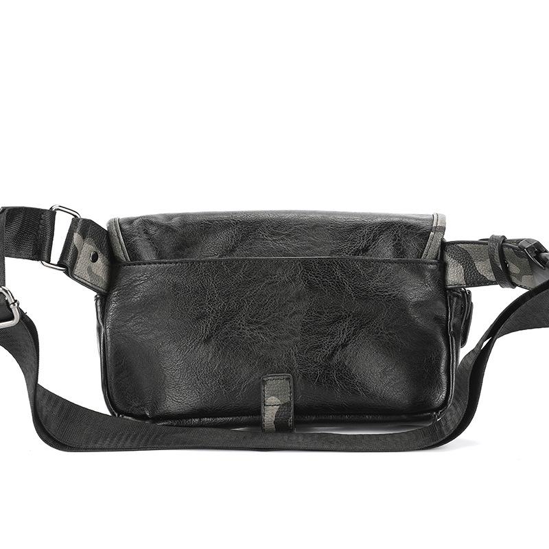 Retro Waist Bag Men Color Matching Mobile Phone Bag Outdoor Leisure Sports Riding Shoulder Bag